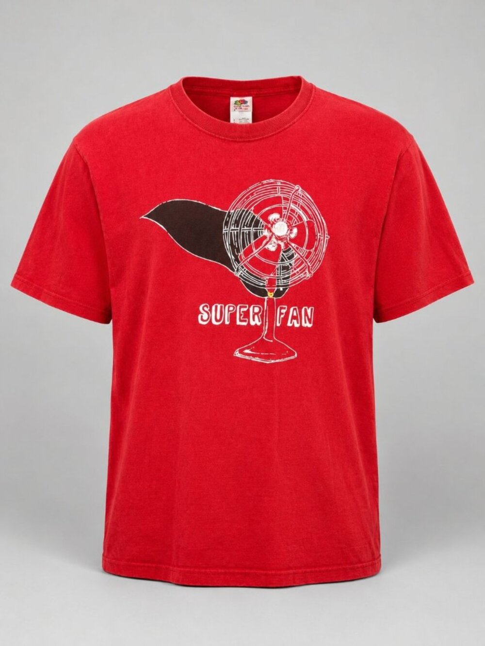 Super Fan Womens Large T-Shirt Red Graphic Short Sleeve Fruit Of The Loom